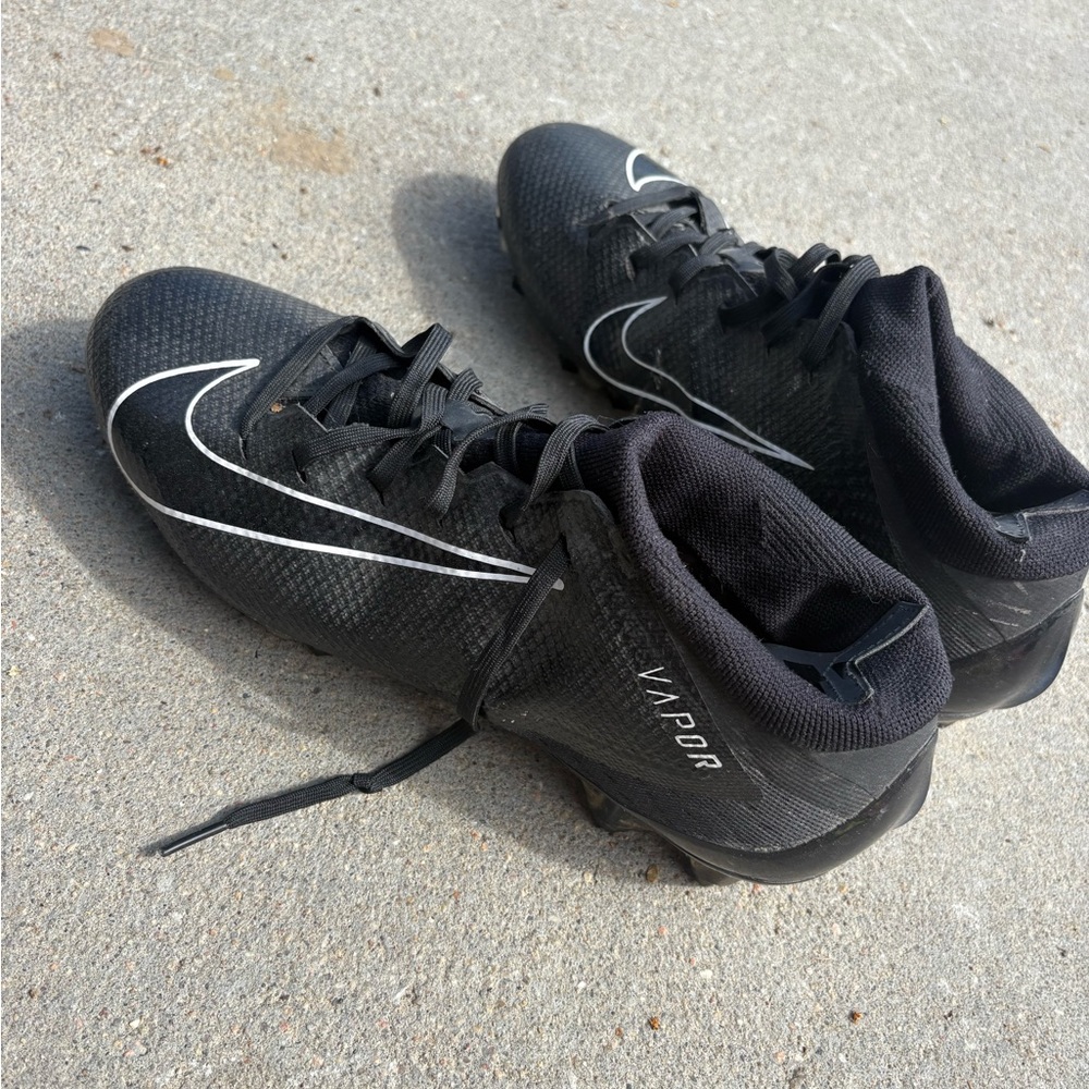 Nike Vapor Black and White Football Cleats